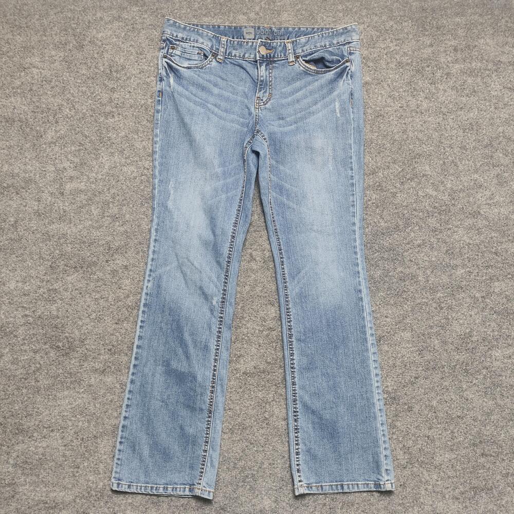 West & Co Boot Cut Jeans Womens 12R Light Wash Mid Rise Bootcut Stretch Denim